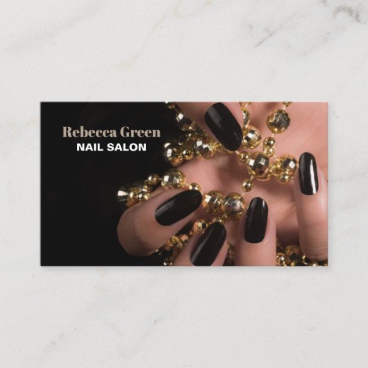 トレンディー美しいマニキュリストネイルアーティストネイルサロン 名刺 (正面)