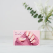 トレンディー美しいマニキュリストネイルアーティストネイルサロン 名刺 (スタンド正面)