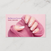 トレンディー美しいマニキュリストネイルアーティストネイルサロン 名刺 (正面)