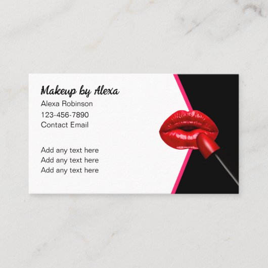 トレンディー美しいメイクアップアーティストビジネスカード 名刺 (正面)