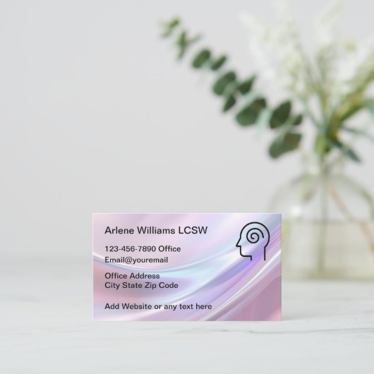 トレンディー美しいメンタルヘルス・カウンセラー 名刺 (スタンド正面)