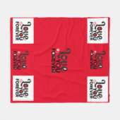 トレンディー美しい赤バレンタインの毛布。 フリースブランケット (正面(横))