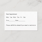 トレンディー美容師アポイントメント名刺 名刺 (裏面)