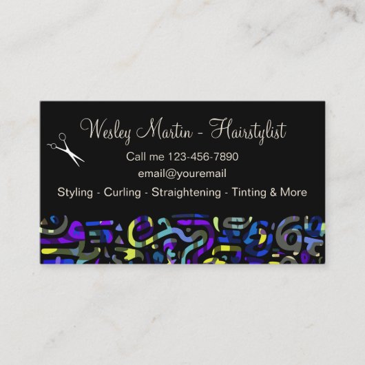 トレンディー美容師アポイントメント名刺 名刺 (正面)