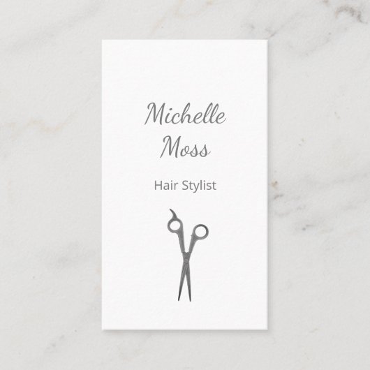 トレンディー美容師シンプルはさみ 名刺 (正面)