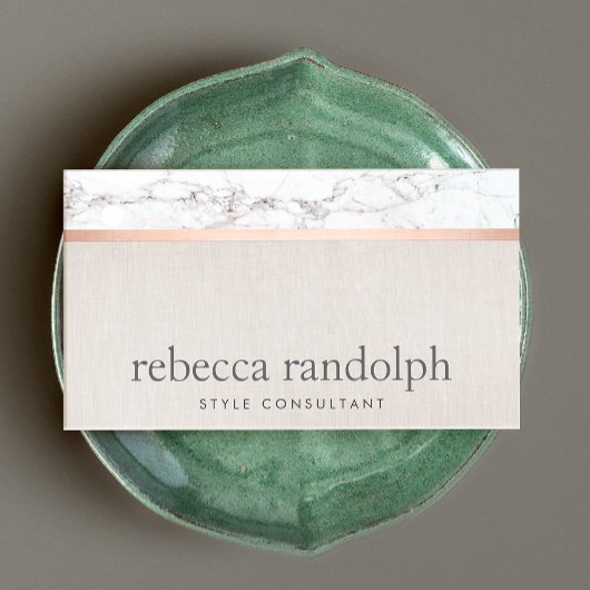 トレンディー美容師バラ金ゴールドベージュ 名刺