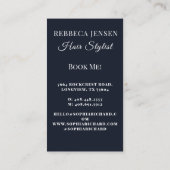 トレンディー美容師ピンク文字の美容師の写真 名刺 (裏面)