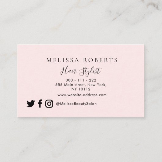 トレンディー美容師名刺 名刺 (裏面)