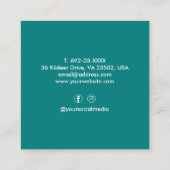 トレンディー美容師美容師プロフェッショナルティール（緑がかった色） スクエア名刺 (裏面)