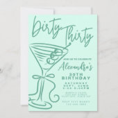 トレンディー美的ダーティ30歳の誕生日 招待状 (正面)