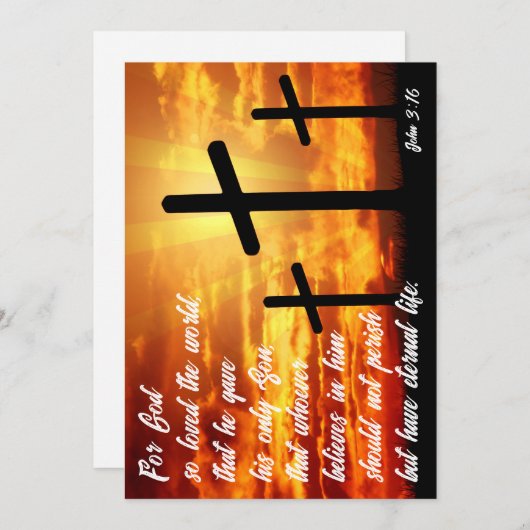 トレンディー聖書聖句ヨハネ3:16キリスト教の賜物 シーズンカード (正面/裏面)