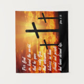 トレンディー聖書聖句ヨハネ3:16キリスト教の賜物 タペストリー (正面)