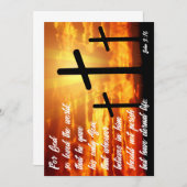 トレンディー聖書聖句ヨハネ3:16キリスト教の賜物 招待状 (正面/裏面)