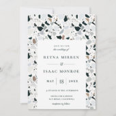 トレンディー自然テラゾアーティザン結婚フレーム 招待状 (正面)