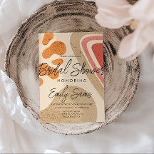 トレンディー自然トーンシェイプ抽象芸術ブライダルシャワー