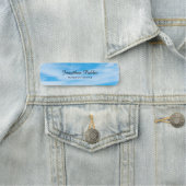 トレンディー自然ブルースカイクラウドハンドスクリプトテンプレート 名札 (インサイチュ)