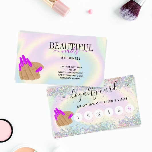 トレンディー自筆証書ネイルサロン長爪、 ネイル手 名刺