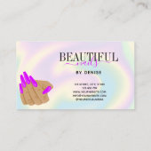 トレンディー自筆証書ネイルサロン長爪、 ネイル手 名刺 (裏面)