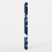 トレンディー航海のネイビーブルーいかりパターン Case-Mate iPhoneケース (裏面/右)