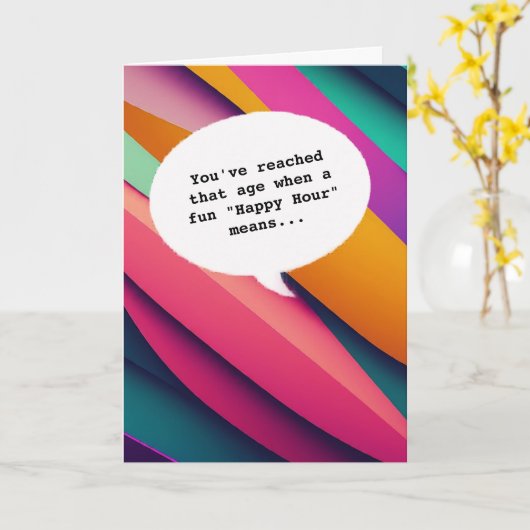 トレンディー色幸せな時間を取得する古いおもしろい誕生日 カード (黄色い花)