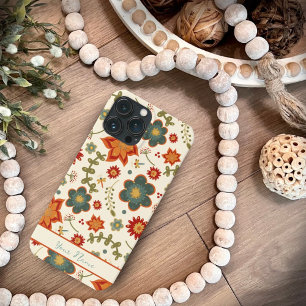トレンディー花のパタかわいらしーン名検査 iPhone 13 PRO MAXケース