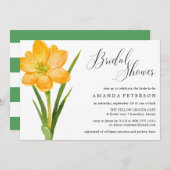 トレンディー花イエロークロカ結婚スブライダルシャワー 招待状 (正面/裏面)