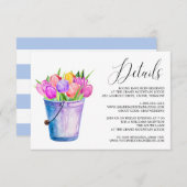 トレンディー花チューリップ結婚バケット詳細カード エンクロージャーカード (正面/裏面)