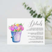 トレンディー花チューリップ結婚バケット詳細カード エンクロージャーカード (スタンド正面)