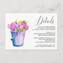 トレンディー花チューリップ結婚バケット詳細カード エンクロージャーカード