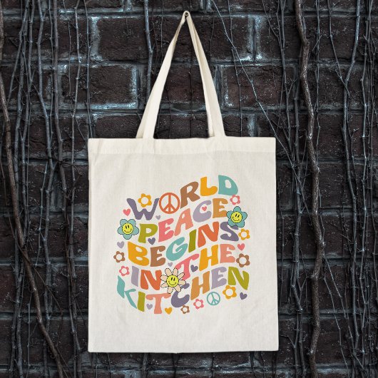 トレンディー花レトロ水彩ビーガン トートバッグ