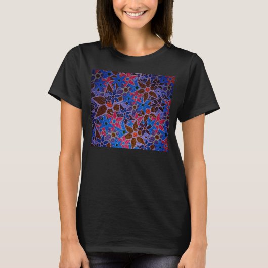 トレンディー花柄ヴィンテージ#2 Tシャツ (正面)