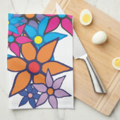 トレンディー花柄 キッチンタオル (四つ折り)