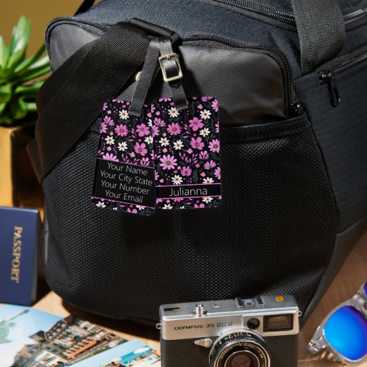 トレンディー花柄 ラゲッジタグ (正面&裏面)