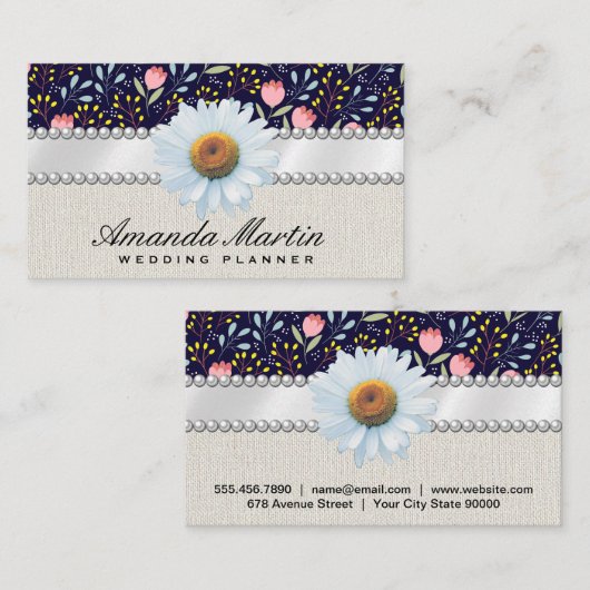 トレンディー花柄 名刺 (正面/裏面)