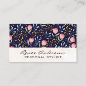 トレンディー花柄 名刺 (正面)