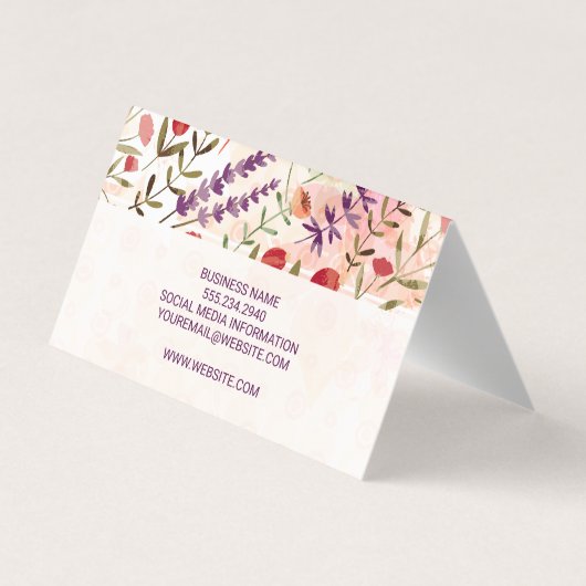 トレンディー花柄 名刺 (裏面)