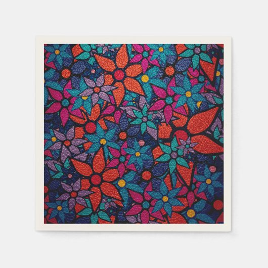 トレンディー花柄#3 スタンダードカクテルナプキン (正面)