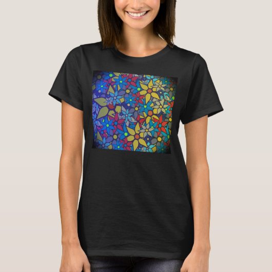 トレンディー花柄#3 Tシャツ (正面)
