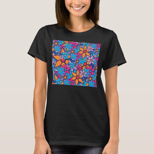 トレンディー花柄 Tシャツ (正面)