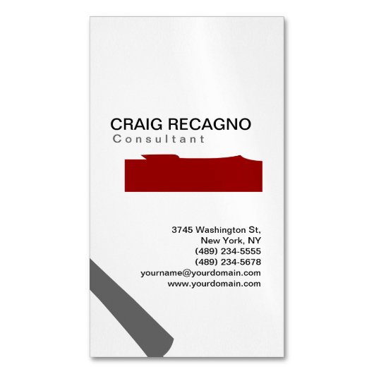 トレンディー芸術的かわいい白黒名刺 マグネット名刺 (正面縦)