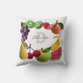 トレンディー芸術的レインボークロチェットフルーツコラージュ クッション (裏面)