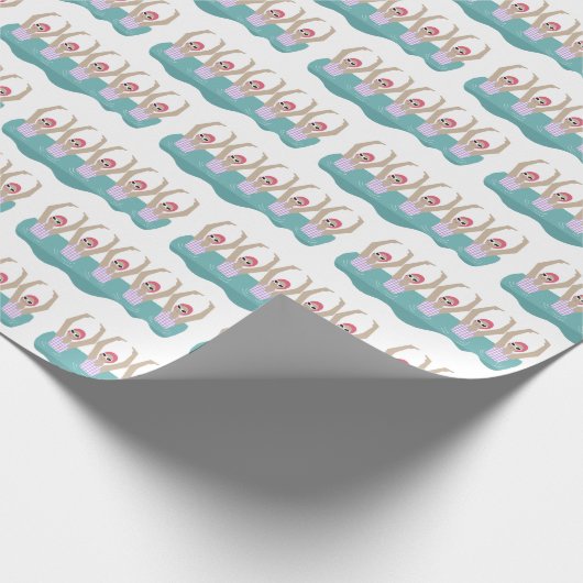 トレンディー芸術的泳ぐ人 |芸術的水泳用品 ラッピングペーパー (角)