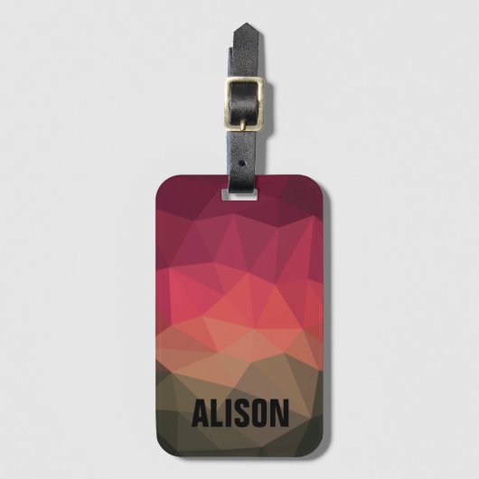 トレンディー若はっきりしたグラデーション名前をカスタムする ラゲッジタグ (正面縦)