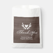 トレンディー茶色の木の田舎のシックな鹿の結婚角 フェイバーバッグ (正面)