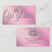 トレンディー薄紫グリッターリップグロス 名刺 (正面/裏面)