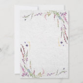 トレンディー薄紫ラベンダーフローラ庭園の結婚式 招待状 (裏面)