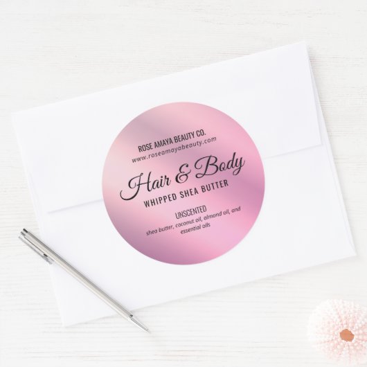 トレンディー薄紫化粧料美しいカスタム製品ラベル ラウンドシール (封筒)