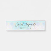 トレンディー虹彩色&パステルジオメトリックパターン サインプレート (正面)