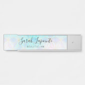 トレンディー虹彩色&パステルジオメトリックパターン サインプレート (正面)