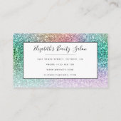 トレンディー虹色グリッターメイクアップアーティストヘアサロン 名刺 (裏面)